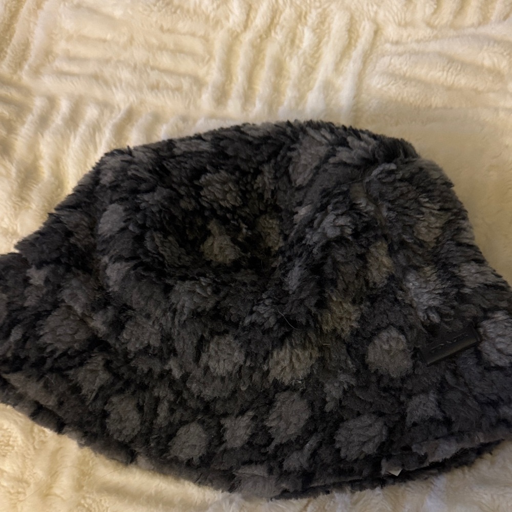 Coach Charcoal Fuzzy Signature Print Women's Hat